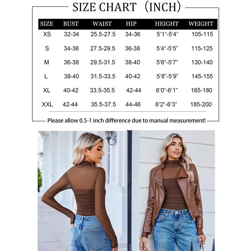Avidlove Women Long Sleeve Bodysuit Turtle Neck Shapewear Body Suits Mesh One Piece Leotard Shirt Going Out Tops Fall Outfits