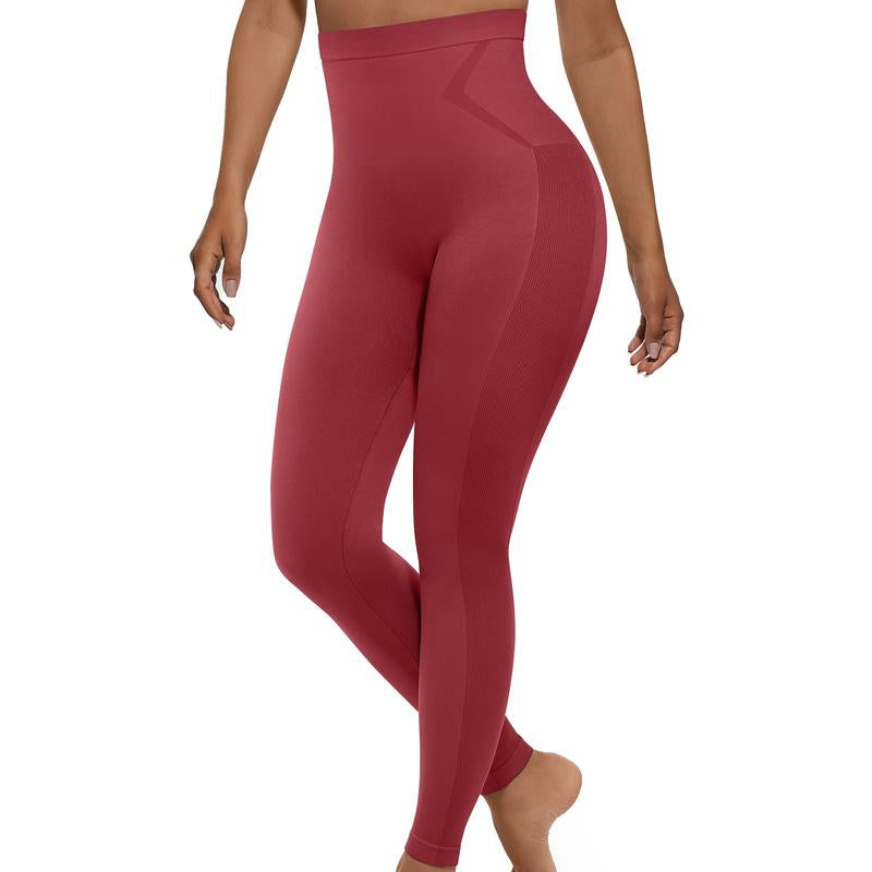Feelingirl Essentials High-Waisted Shaping Leggings Pants - Seamless 360° Stretch, Anti-Slip Silicone Waistband, Slimming Tummy Control, Black, Nylon Spandex Blend