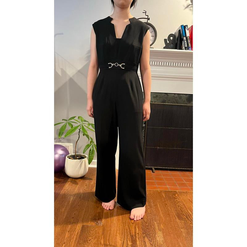 Women'S Black Polyester Jumpsuit for All Occasions - Fit