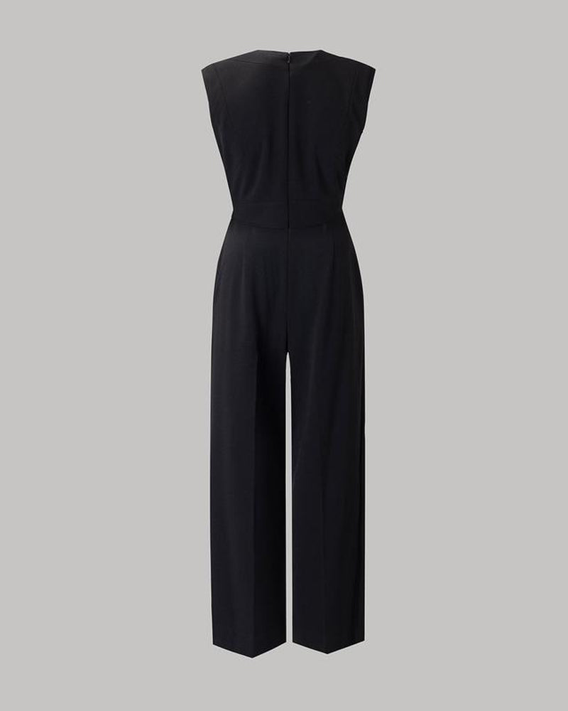 Women'S Black Polyester Jumpsuit for All Occasions - Fit