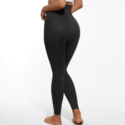 Feelingirl Essentials High-Waisted Shaping Leggings Pants - Seamless 360° Stretch, Anti-Slip Silicone Waistband, Slimming Tummy Control, Black, Nylon Spandex Blend