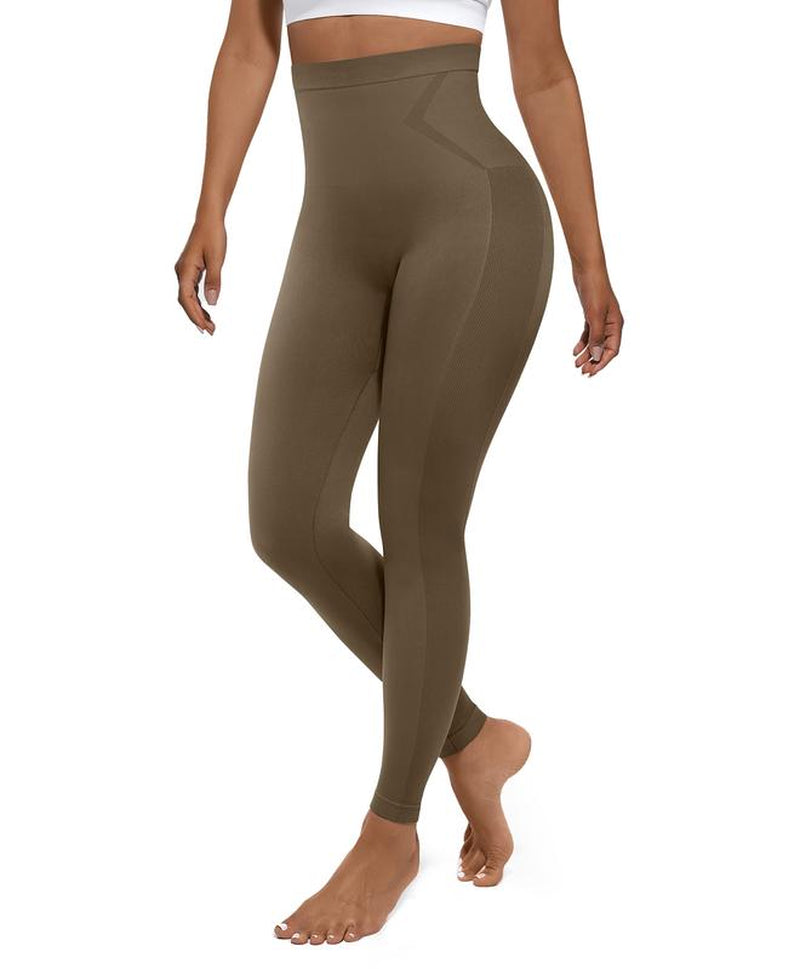 Feelingirl Essentials High-Waisted Shaping Leggings Pants - Seamless 360° Stretch, Anti-Slip Silicone Waistband, Slimming Tummy Control, Black, Nylon Spandex Blend