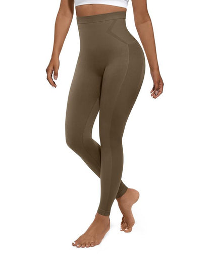 Feelingirl Essentials High-Waisted Shaping Leggings Pants - Seamless 360° Stretch, Anti-Slip Silicone Waistband, Slimming Tummy Control, Black, Nylon Spandex Blend
