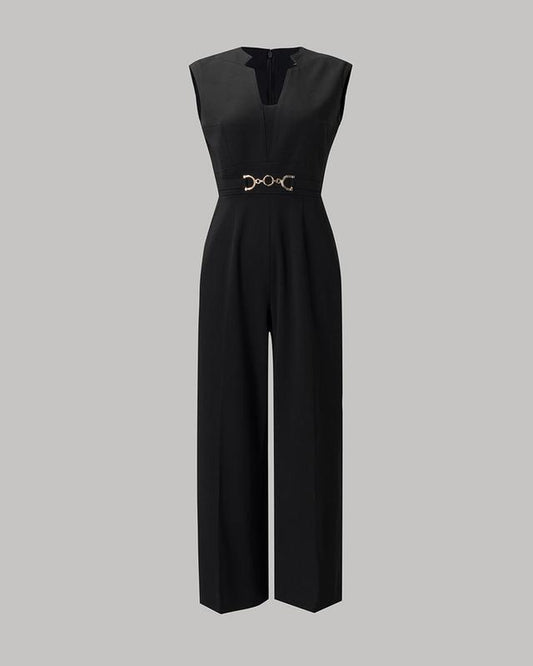 Women'S Black Polyester Jumpsuit for All Occasions - Fit